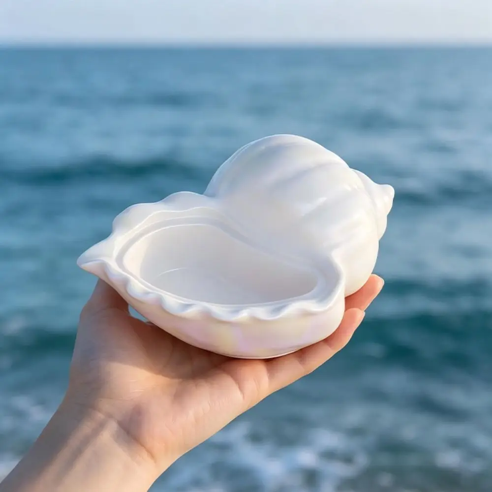 Silicone Mold Seashell Storage Container Mold Heat Resistant Non-Stick Plaster Silicone Mold Reusable Open Cavity