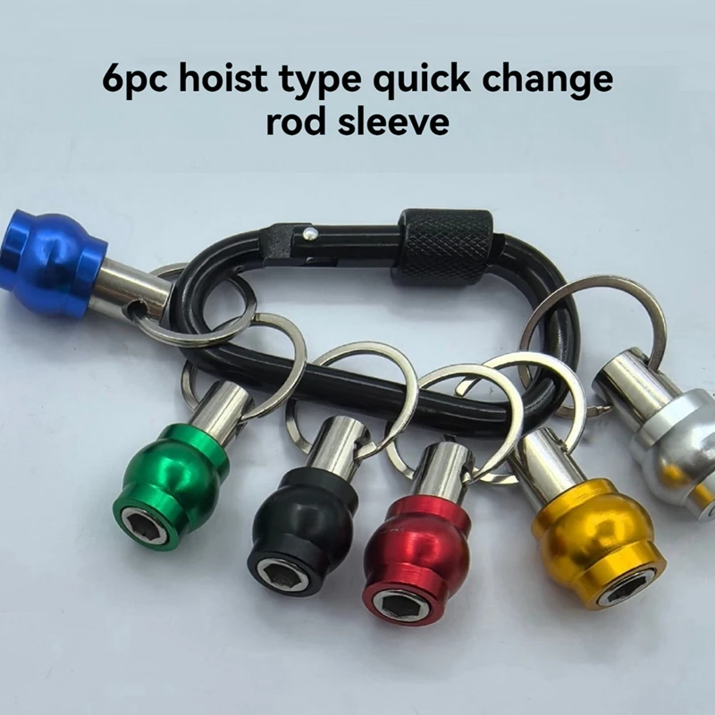 HOT! Katerk 6Pcs Hex Shank Screwdriver Bits Holder Set With Black Carabiner, Quick-Change, Lightweight