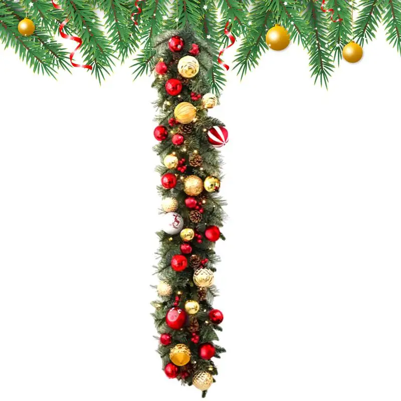 Lighted Christmas Garland Battery Operated 53Inch Artificial Garland 8 Changeable Lights Tree Garland Christmas Featuring