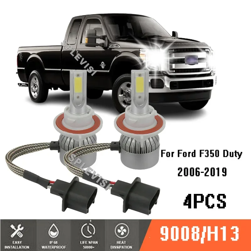 

4Pcs High Low Beam LED Headlight Light Bulbs For Ford F350 Duty 2006-2019 2007 2008 2009 2010 2011 2012 2013 2014 2015 2016