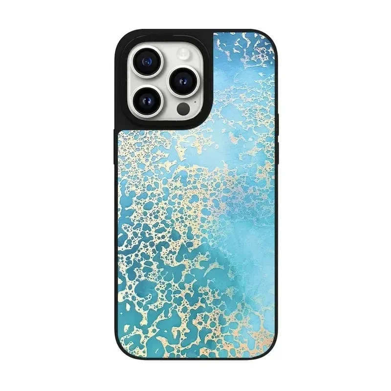 Summer Ocean Shell Magnetic Mirror Surface Phone Case Cover for IPhone 11 12 13 14 15 Pro Max Case Lanyard