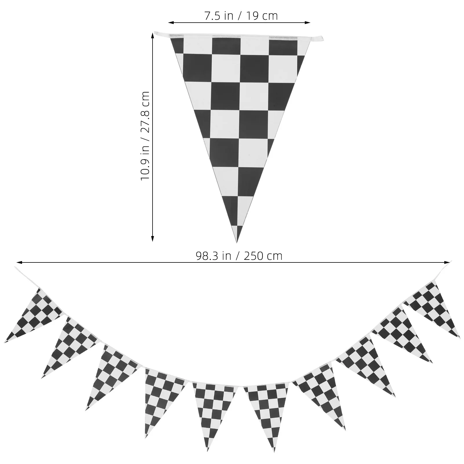 

2Sets Checkered Flag Racing Banners Colorful Triangle Flags for Indoor Outdoor Party Decor Checkered Pennant Banner