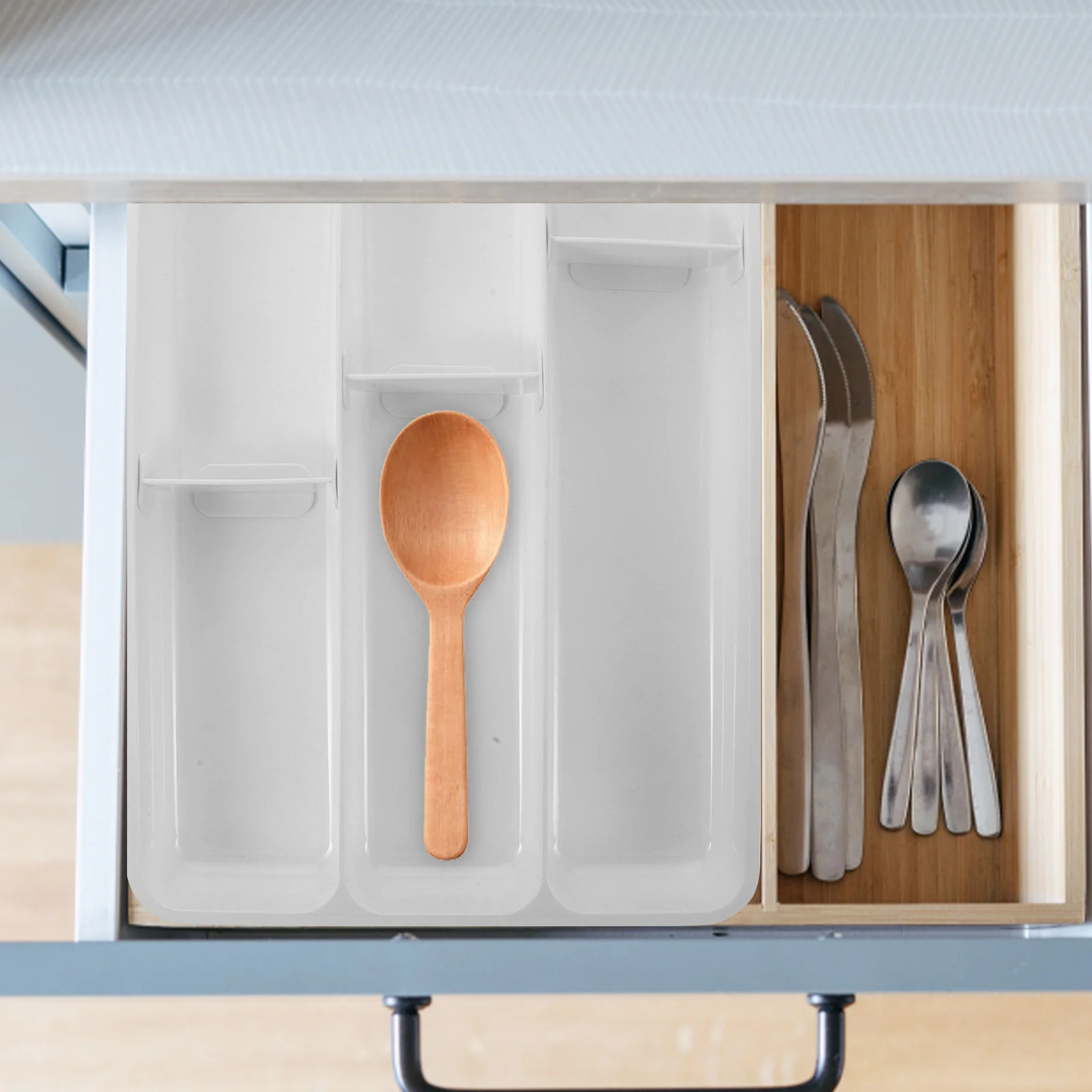 

Compartment Cutlery ganizer Cutlery Storage Box PP Multi Functional Kitchen Drawer Storage Utensil Holder Plastic