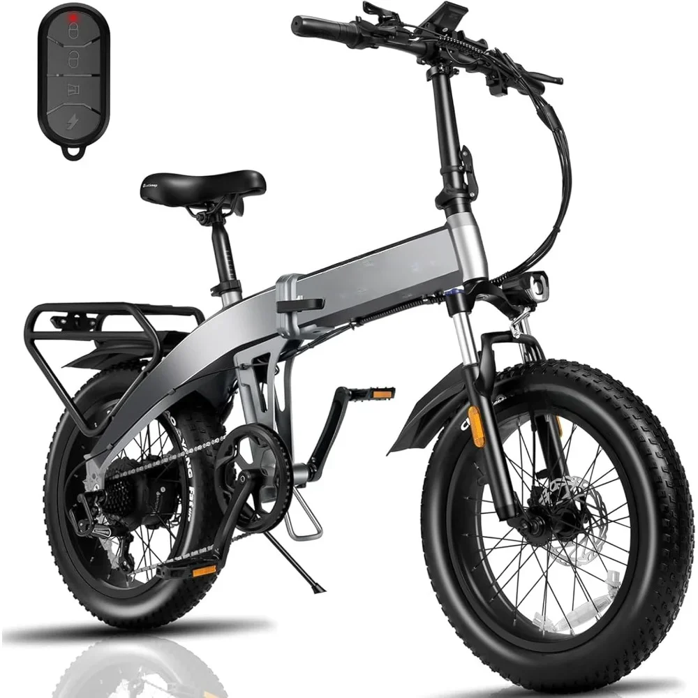 

Electric Bike for Adults 1200W Peak, 720WH Battery 20x 4.0 Fat Tire Ebikes Foldable with Anti-Theft Alarm Hydraulic Brakes