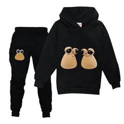 Hot My Pet Alien Pou Boys Girls Hoodie+Pant Suit Fashion Cartoon Tracksuit Kids Clothes Holiday Gifts Toddler Spring Autumn Suit