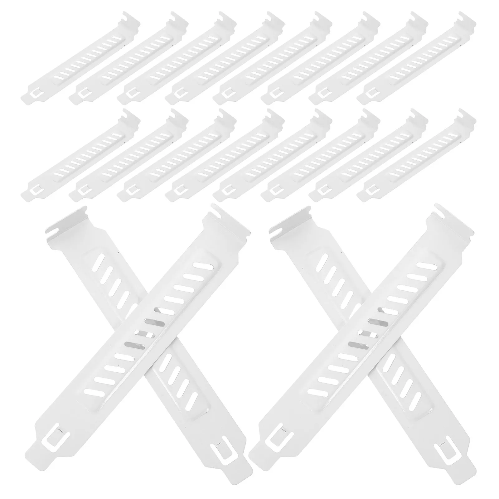 20Pcs Pci Slot Cover Vented White Metal Computer Case Expansion Plate Dustproof Cooling Airflow Bracket Filter