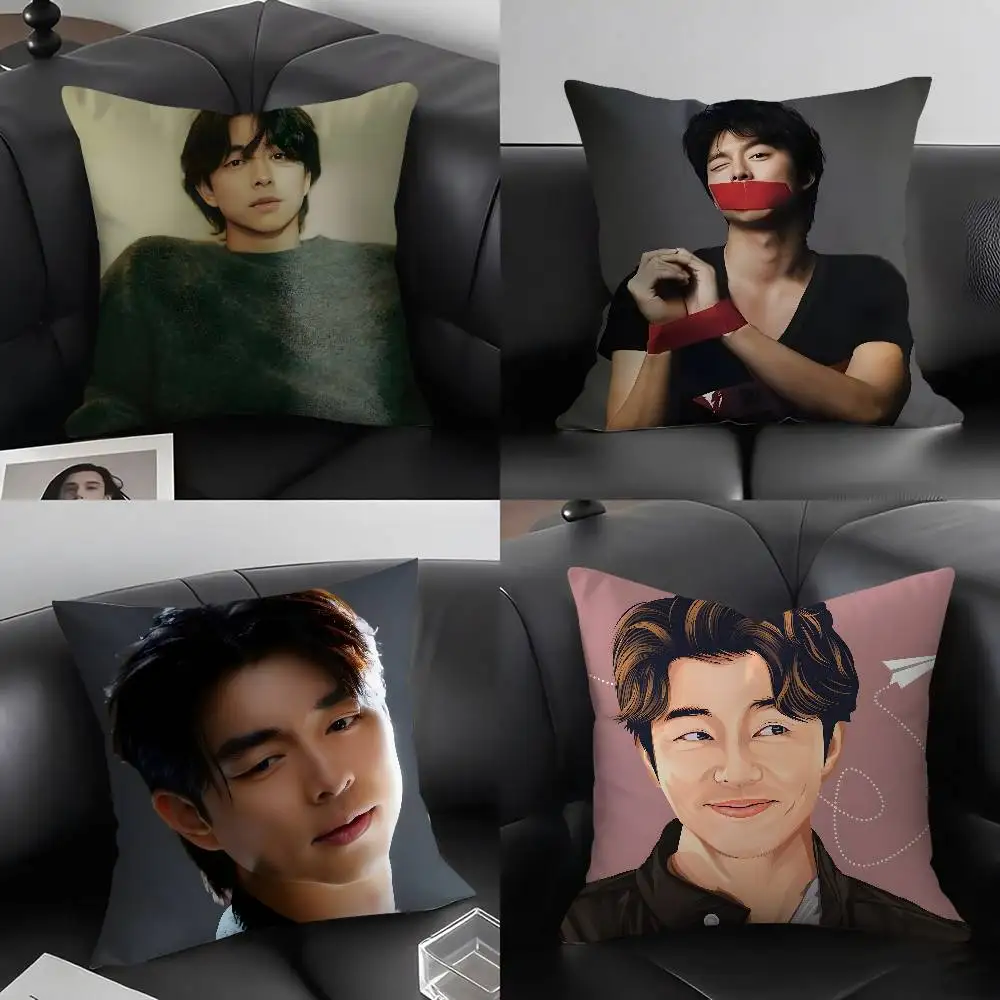 

G-Gong Y-Yoo Famous Actors Pillow Case Soft Plush Fabric Double Sided Print Decorative Home Living Room Gift Cushion Cover