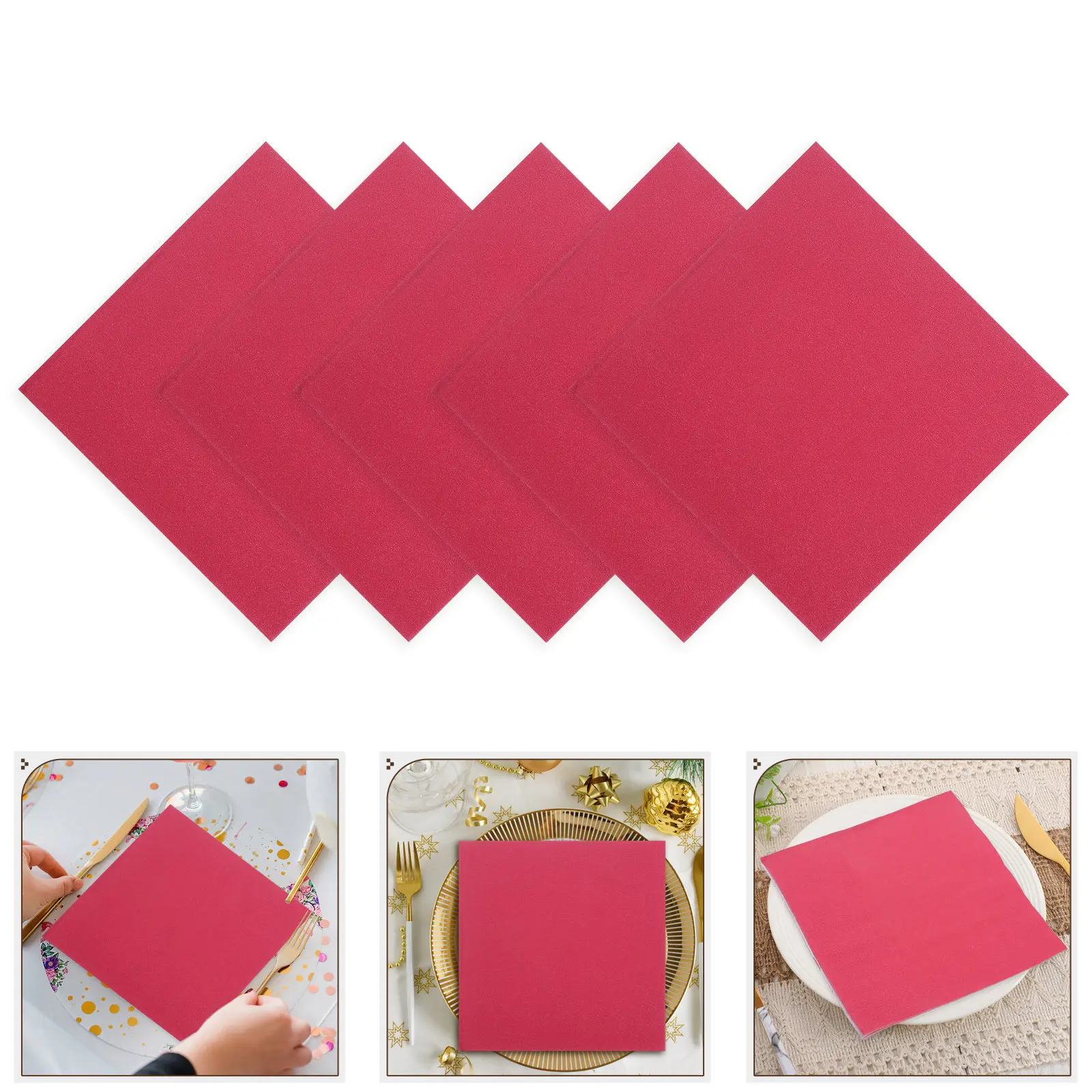 

20Pcs Red Paper Napkins Paper Towels Disposable Beverage Napkins for Baby Shower Birthday Wedding Christmas Party Supplies