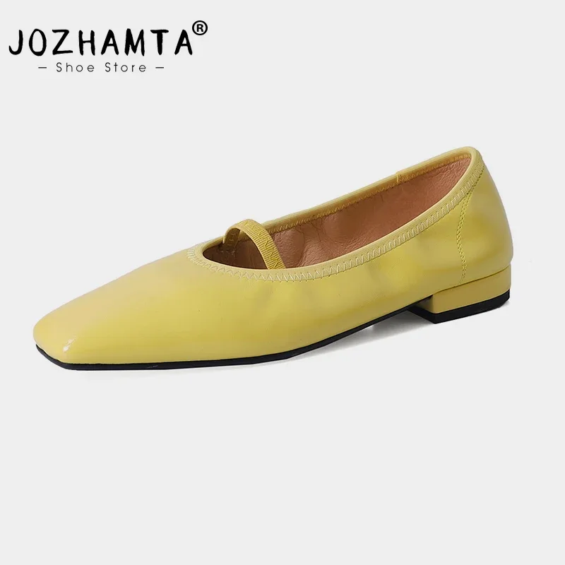 JOZHAMTA Size 34-39 Casual Ballets Flats Shoes For Women Soft Real Leather Ballerinas Low Heels Shoes 2025 Spring Daily Dress