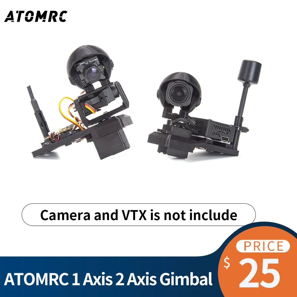 ATOMRC 1Axis 2 Axis Gimbal Hi-Resolution Wide Angle Range Gimbal with Servo for FPV Airplane fit motor Fixed Wing for RC Model