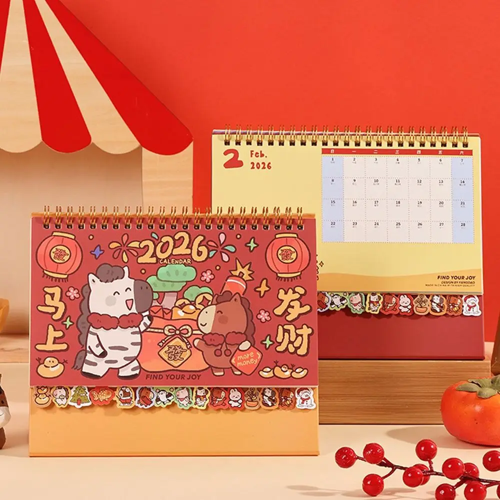 

Simple Coil 2026 Desk Calendar Horse Desktop Decoration Schedule Planner Daily Planner Office School Supplies