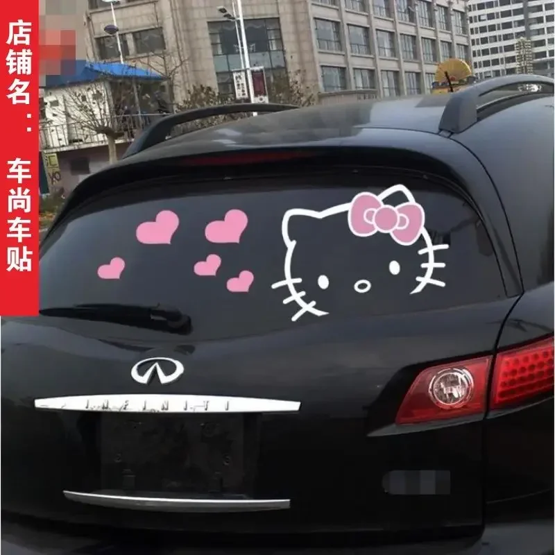 40 سنتيمتر مرحبا كيتي الكرتون هود سيارة ملصق Kawaii الفتيات شخصية سيارات الجسم ديكور Hellokt مقاوم للماء المسيل للدموع قبالة زين لعبة هدية #4