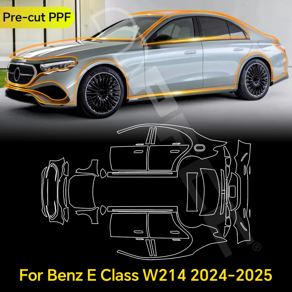 

For Mercedes E Class W214 2024 2025 TPU Paint Protection Film Clear Bra Pre-cut PPF Car Body Anti-scratch Resistant Invisible