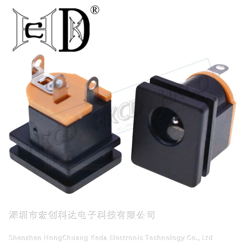 

5pcs HKCD DC-015 DC Power Jack Socket, 5.5x2.1mm Panel Mount Female DC Connector