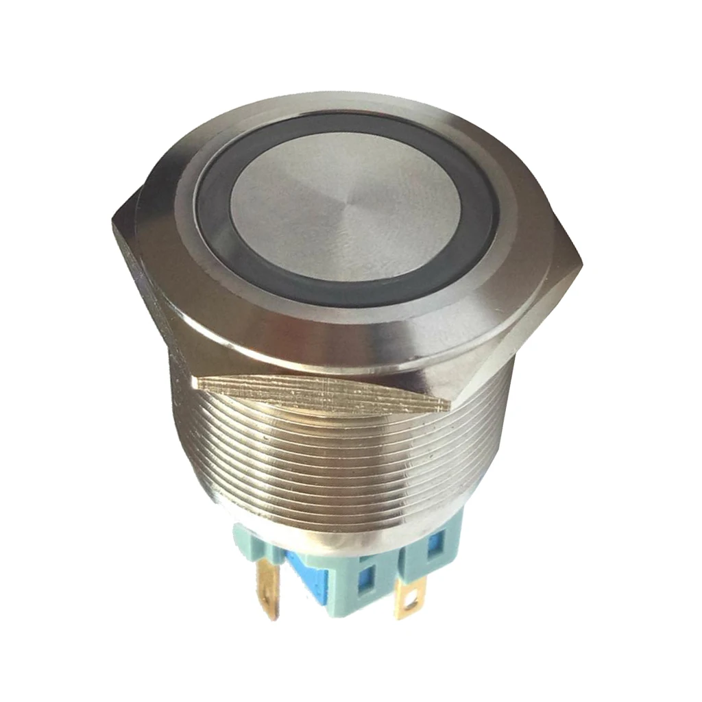 Waterproof 12V LED Switch Button Stainless Steel Push Button for Car Instrumentation Computer Modification