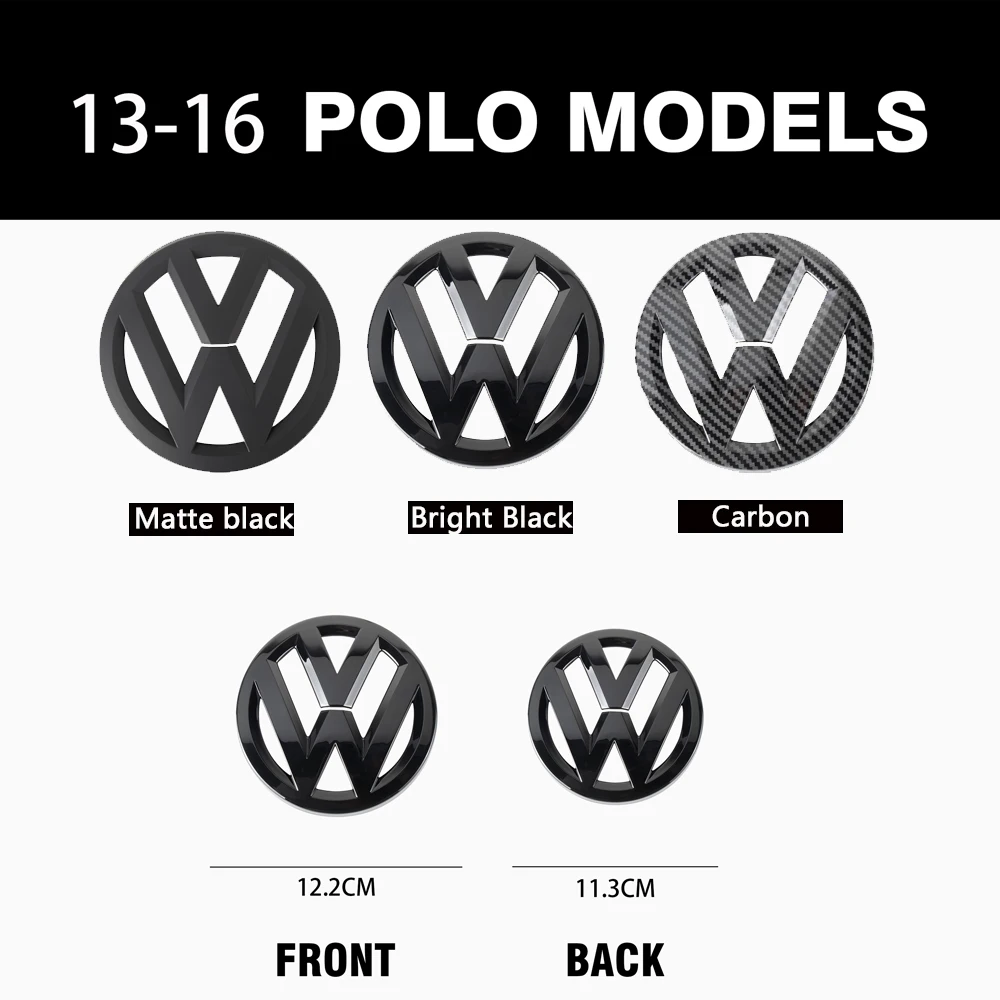 Car Front Radiator Grille Trunk Emblem Lid Covers Sticker For Volkswagen VW Polo 2013 2014 2015 2016