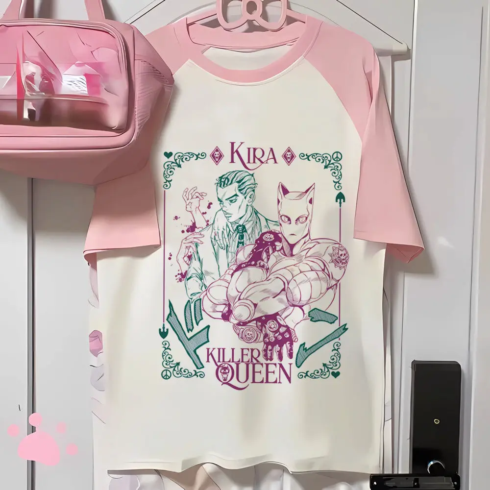 Jojo Bizarre Adventure shirt female anime harajuku  University Punk Y2k 80s t-shirt korean clothes graphic Classic harajuku