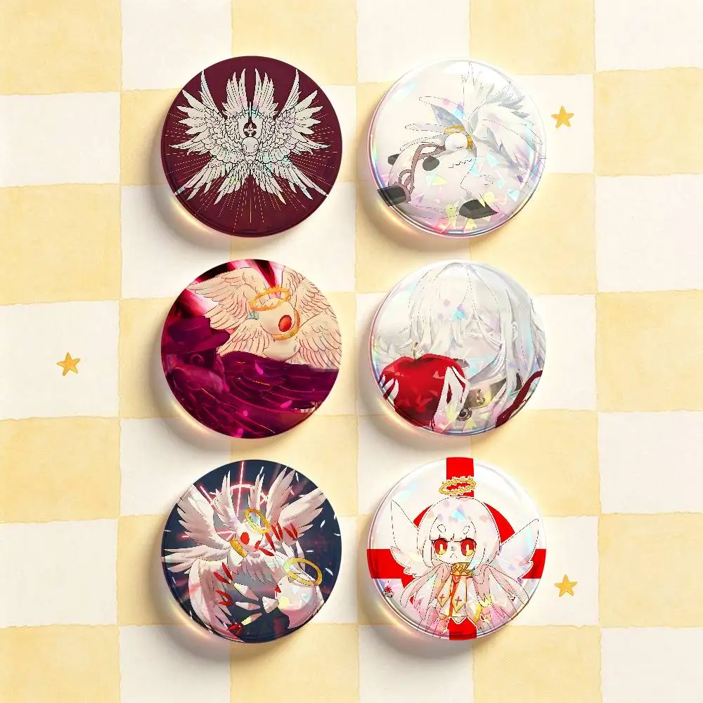W-WhiteNight L-Lobotomy Corporation Badges 25 32 44 58 75 mm Round Customizable Wholesale Fan goods Self-made fan freebies