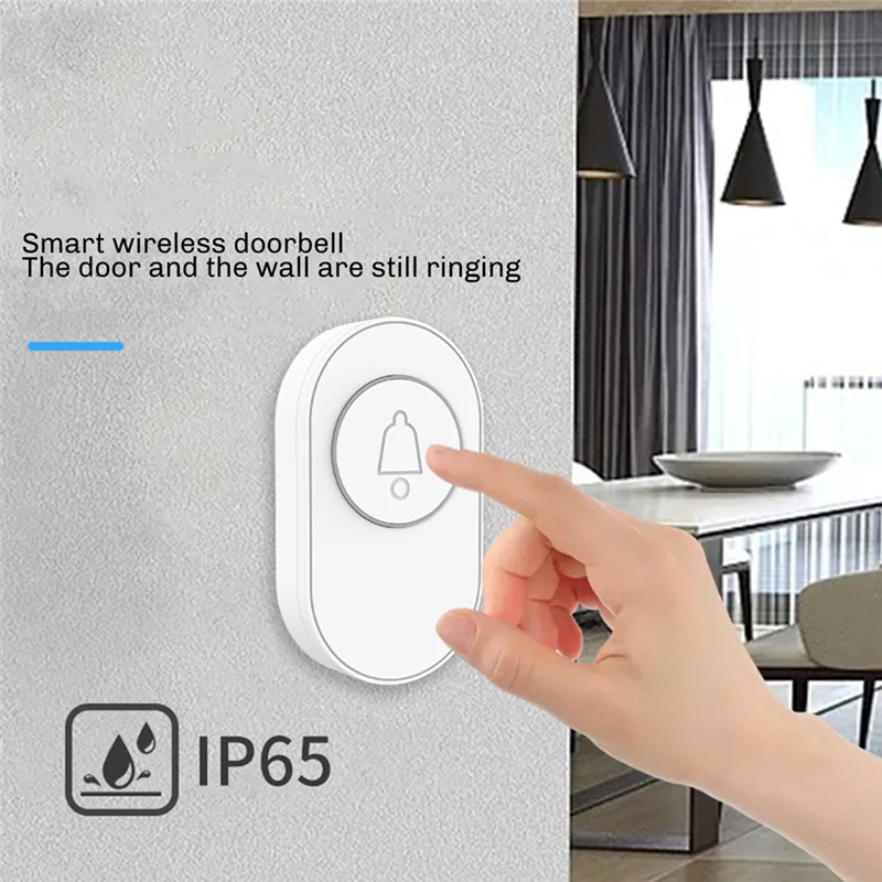 SQPP-433 МГц беспроводной дверной звонок водонепроницаемый умный домашний дверной звонок комплект ночного видения флуоресцентное кольцо вспышка охранная сигнализация