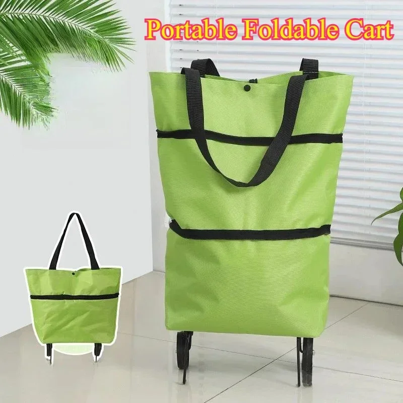 

Портативная складная тележка — легкая ручная тележка для овощей с колесами для домашнего/садового использования, небольшой прицеп