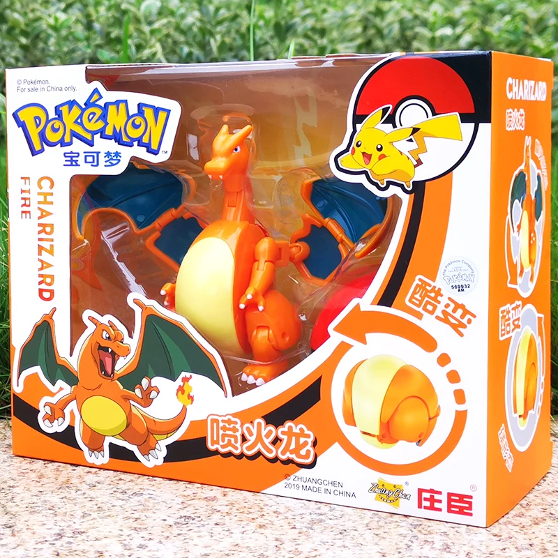 Balle jouet oeuf avec Bulbasaur Lucario Charmander figurine Transformable enfants jeu de Puzzle éducatif cadeau pour garçons filles