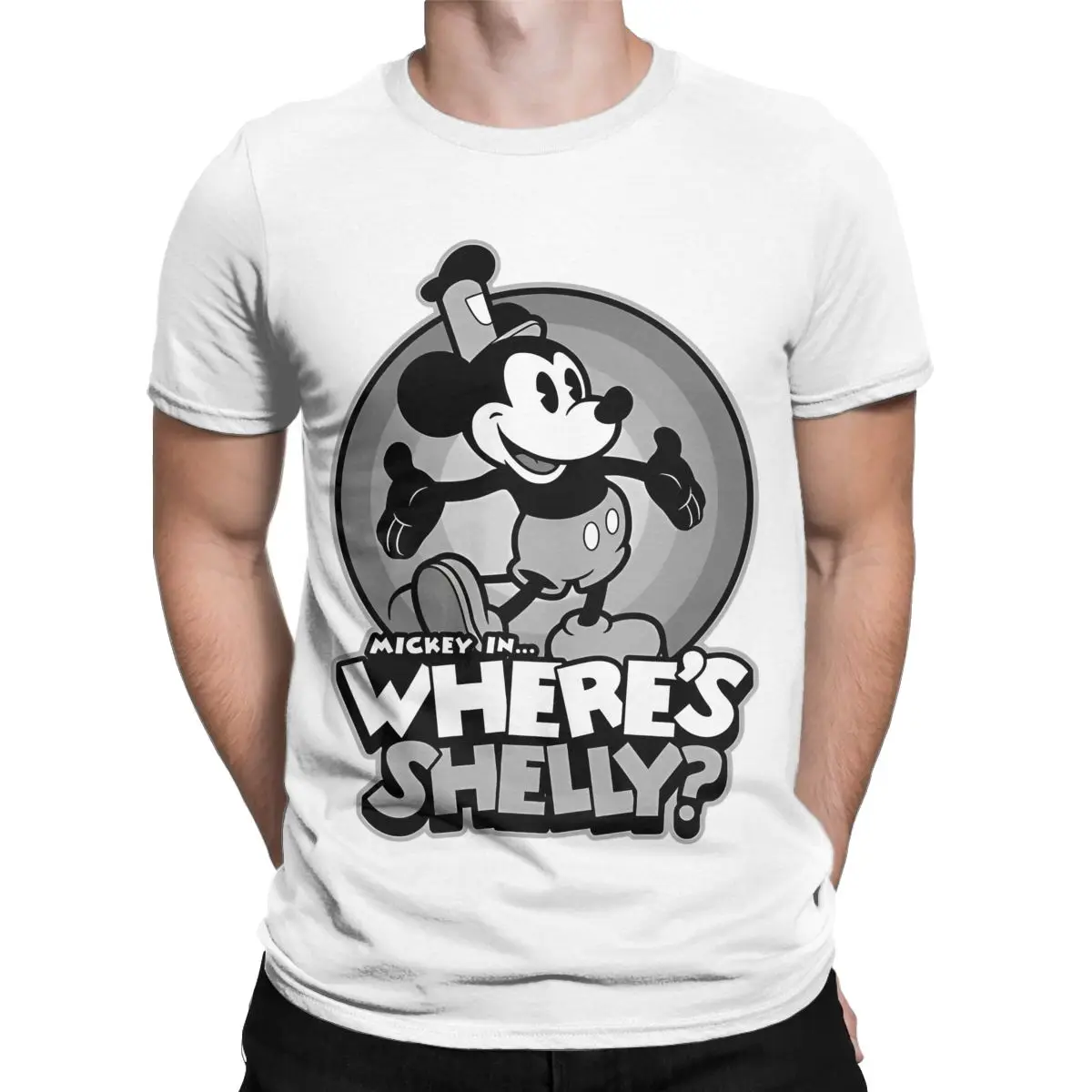 Where's Shelly Mickey Mouse T Shirt Accessories for Men Women 100% Cotton Casual Tee Shirt Short Sleeve Tops Summer