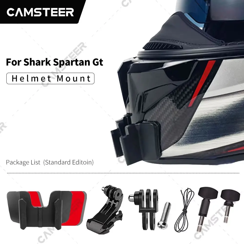 Uchwyt szczękowy Shark Spartan Gt Custom z aluminium do kasku, do GoPro Hero 13 12 11 10 9, Insta360 X4 X3 Ace Pro, DJI Action 6 5Pro