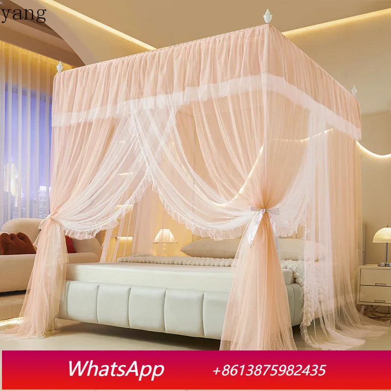 

LH square top mosquito net, double-layer yarn, floor-to-ceiling encryption, mosquito-proof, drop-free installation