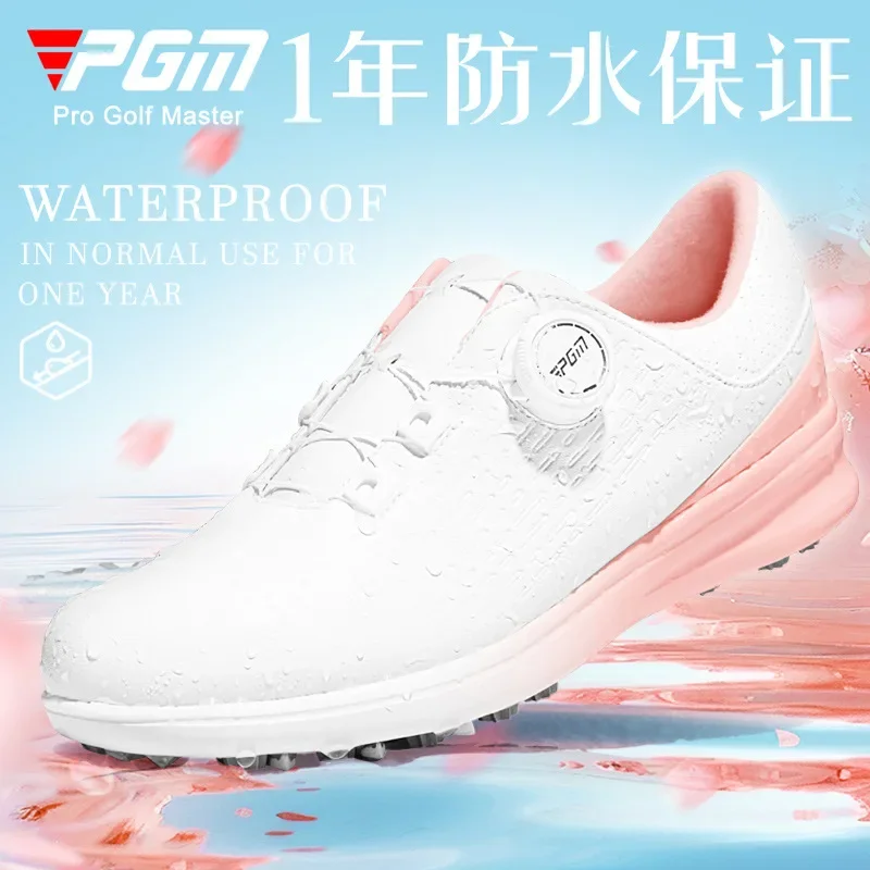 PGM Golf Shoes Women's Waterproof Sports Shoes Anti Slip Lightweight Knob Comfortable Nail Free Shoes Manufacturer Direct Sales