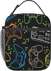 Jogo Dos Desenhos Animados Isolados Lunch Bag Lunch Box para Homens Mulheres Meninos Meninas Sacola Térmica Reutilizável para Escritório Trabalho Escola Piquenique