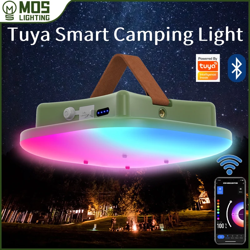 MOSLIGHTING 15600mah Outdoor LED Camping Light Graffiti Bluetooth Control Party Atmosphere Light  Portable Flashlight Fishing