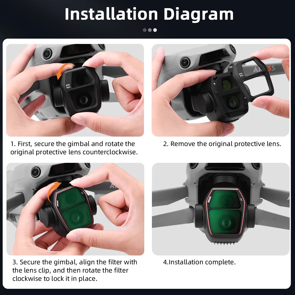 Drone Kamera Kit Zubehör Für DJI Air 3S Objektiv Filter Schutz UV CPL ND8/16/32/64 Nacht Filter 3/4/6 stücke Einstellbare Polar Set