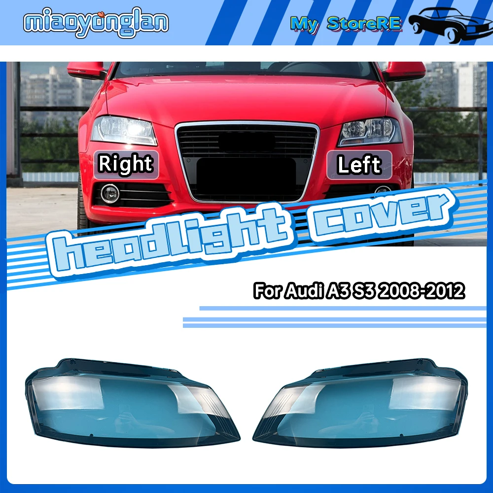 

For Audi A3 S3 2008-2012 Headlight Cover Headlamp Shell Mask Transparent Lampshdade Lens Plexiglass Auto Replacement Parts