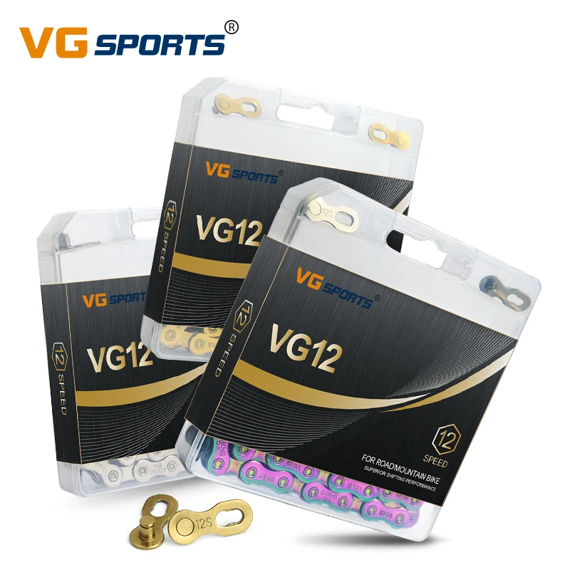 

VG Sports MTB Bicycle Chain 12 Speed Velocidade 12s Mountain Road Bike Chains Silver Rainbow Titanium