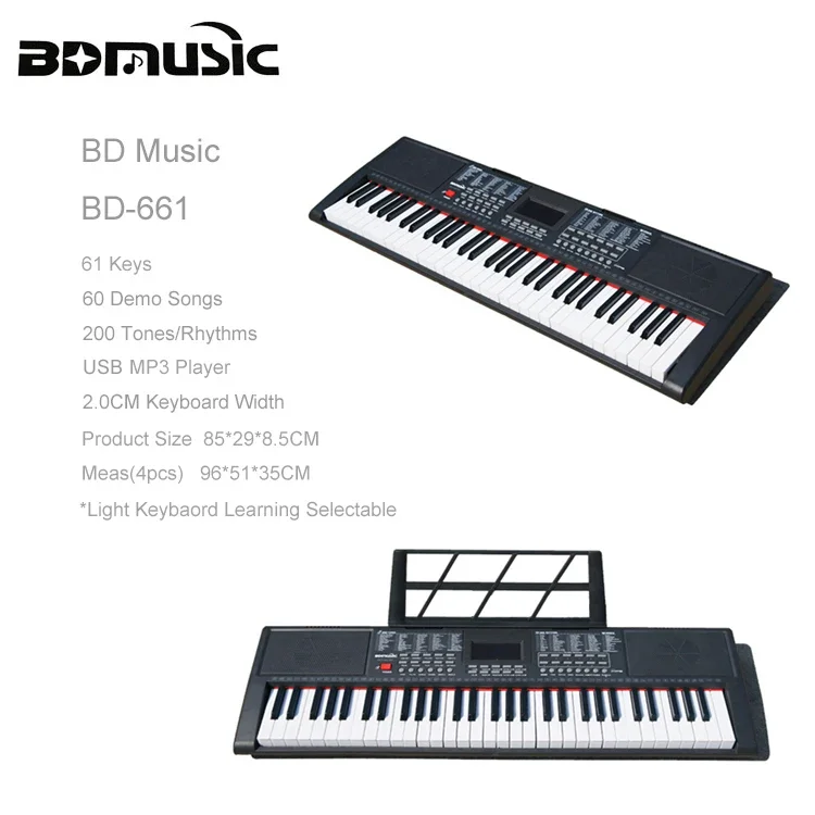 High Quality 61 Keys Portable Electronic Keyboard  with MP3 Functional Tecladosfor Children and Adults