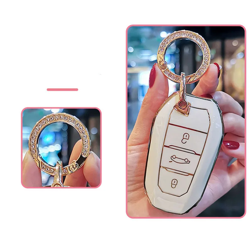 Soft TPU Car Remote Key Case Cover Shell For Peugeot 308 408 508 2008 3008 4008 5008 Citroen C4 C4L C6 C3-XR Picasso DS3 DS4 DS5