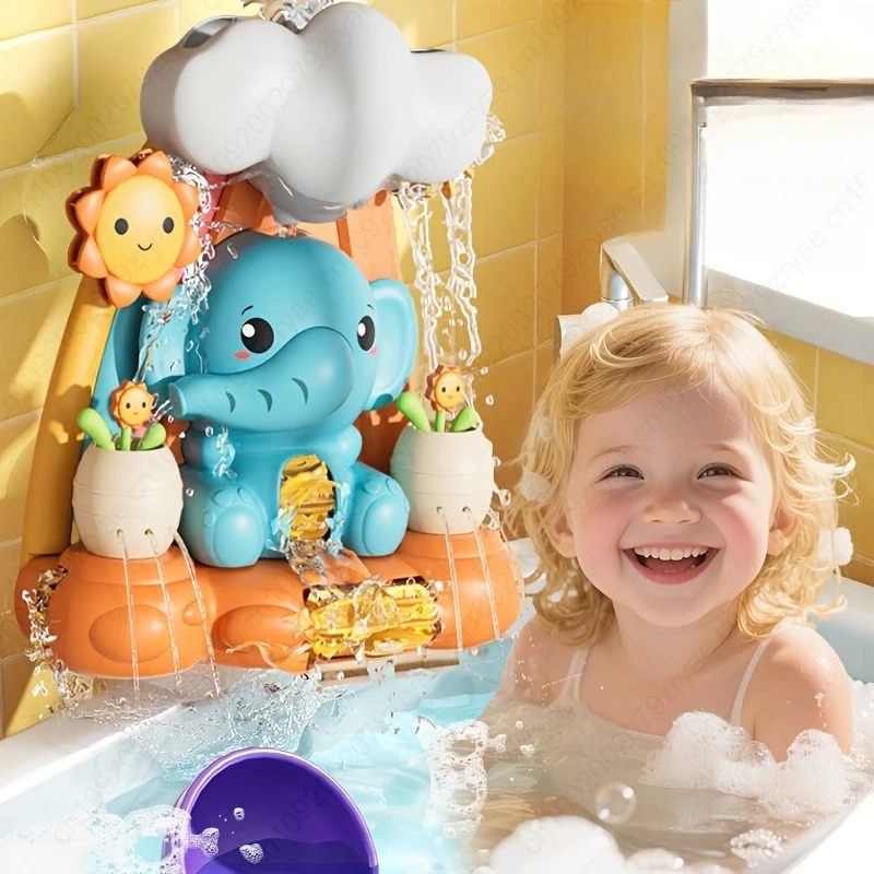 Playful Elephant and Sunflower Shower Toy - Whimsical ABS Bathroom Decoration , Shower Accessory Durable Shower Toy