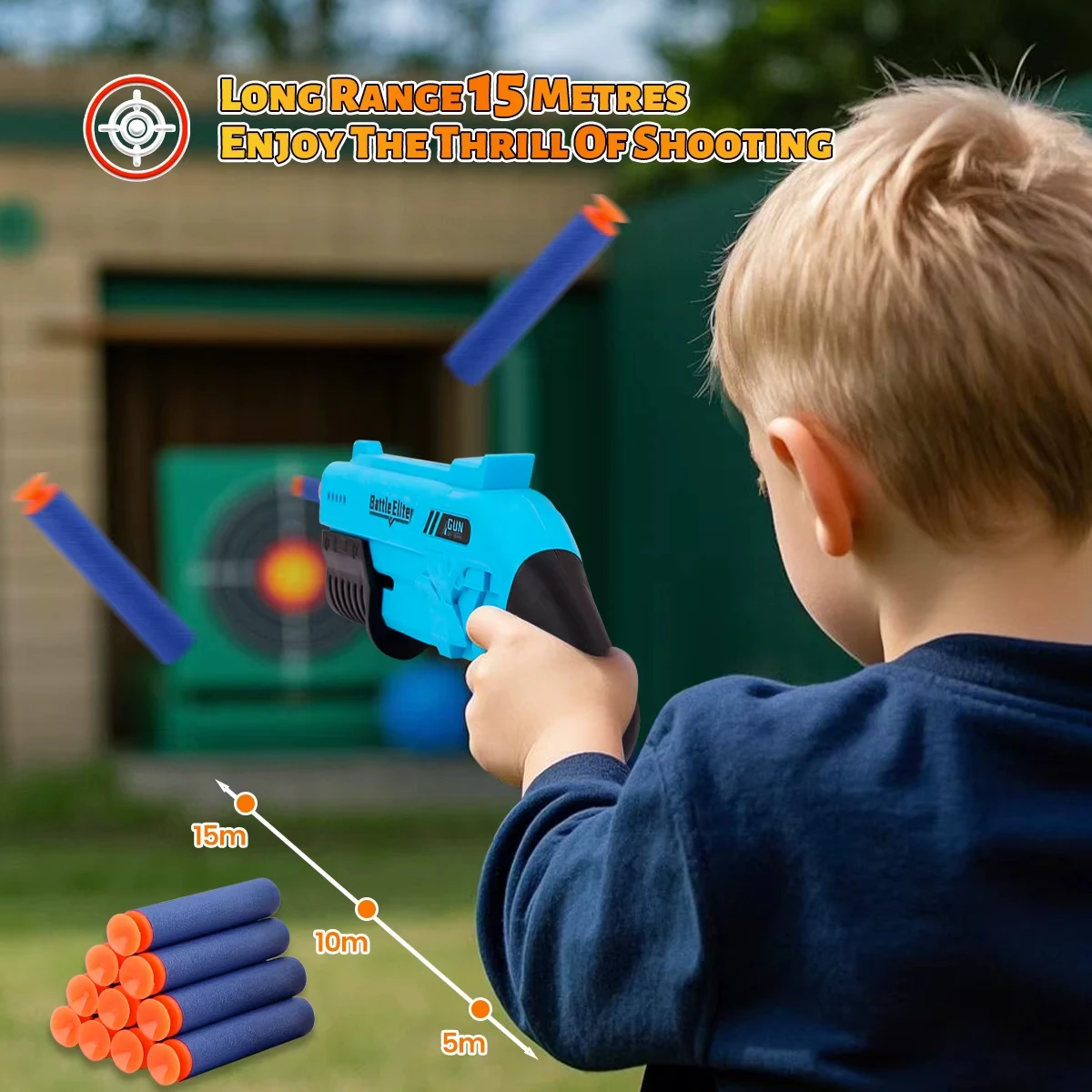 Outdoor Duurzaam Soft Bullet Blaster Handmatig Schuim Dart Launcher Battle Toy, Speelpistool voor jongens en meisjes, Halloween Kerstcadeaus