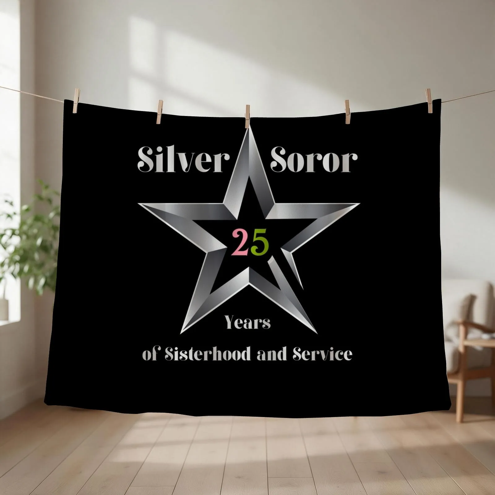 Silver Soror - 25 Years of Sisterhood and Service | AKA Inspired Throw Blanket Sofas Softest For Baby Blankets
