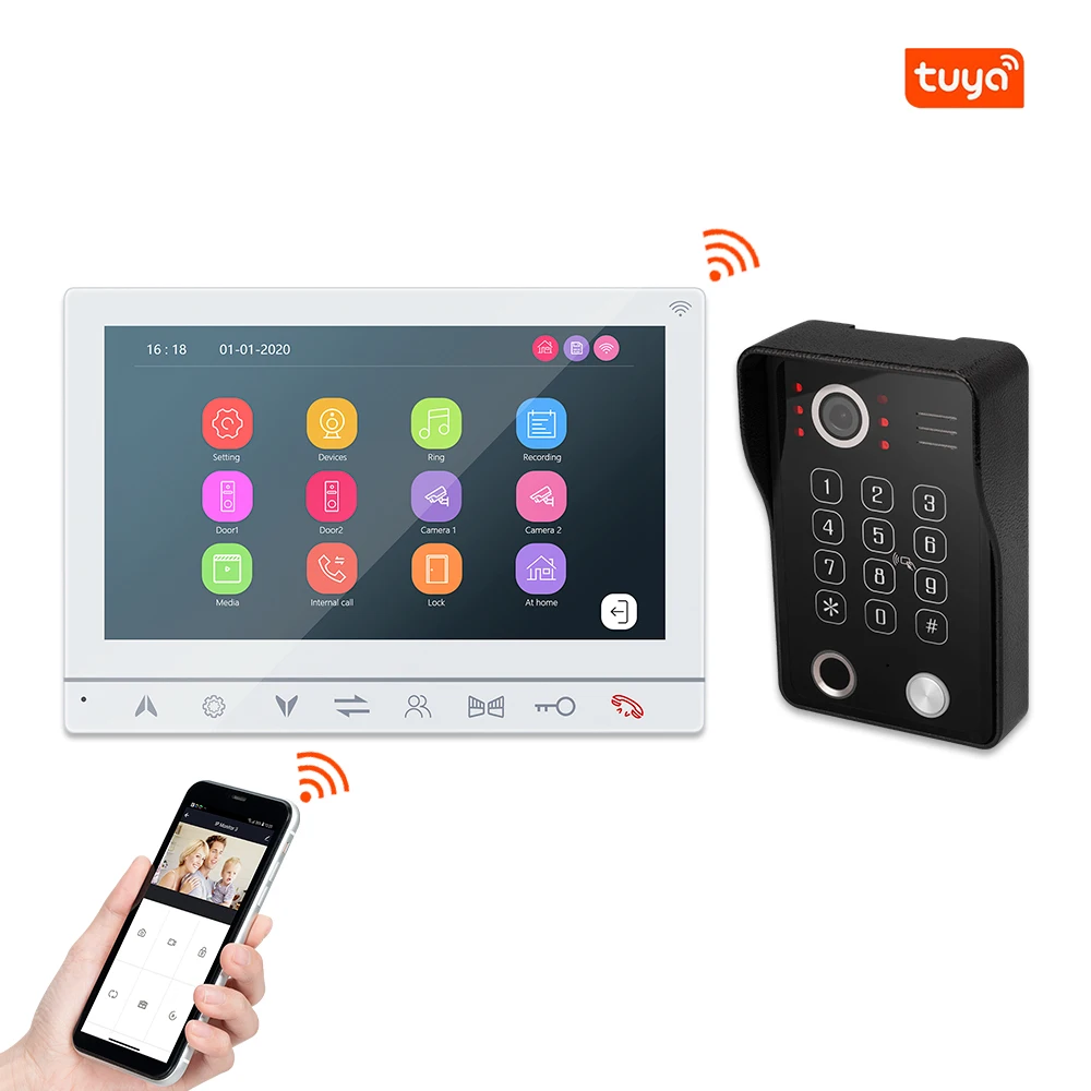 Wired Intercom System for Apartment, Video Doorbell Phone, Smart Life Home Camera, Telefone Android