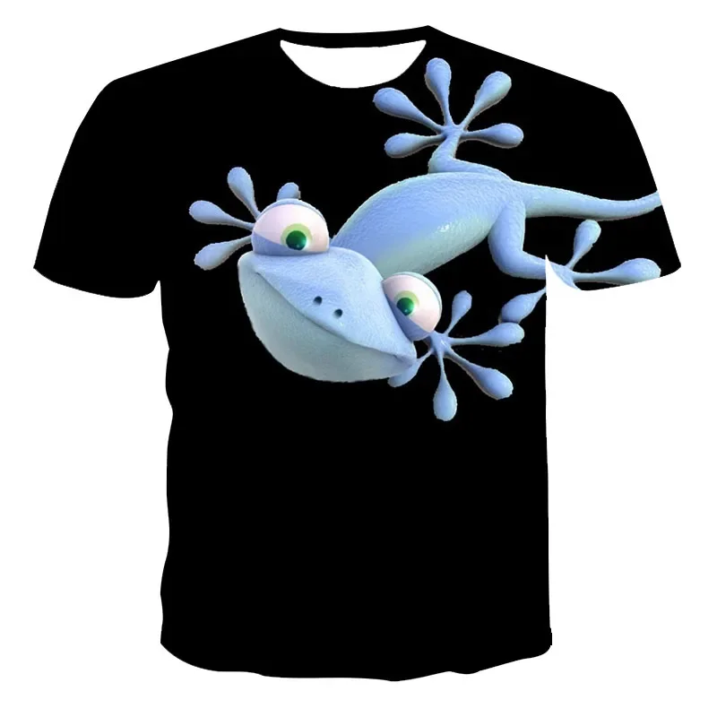 New Lizard 3d Printing Men's Women's Children's Cute Animal Pattern Street Style Breathable Lightweight Summer Sports Tops