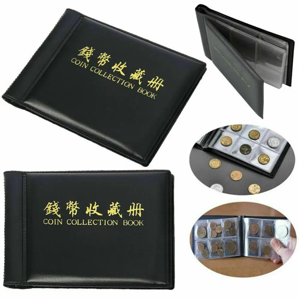 Collection Book Easy Extraction Portable Storage 4-color Scrapbook 3.5*3.5cm Portable Displayable Collecting Coin Holders