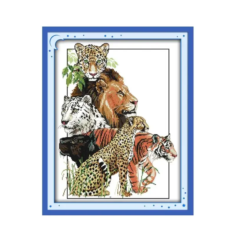 

Картина с изображением животных, набор для вышивки крестом 14ct 11ct, предварительно штампованный холст, вышивка крестиком, вышивка для любителей животных, сделай сам, рукоделие ручной работы