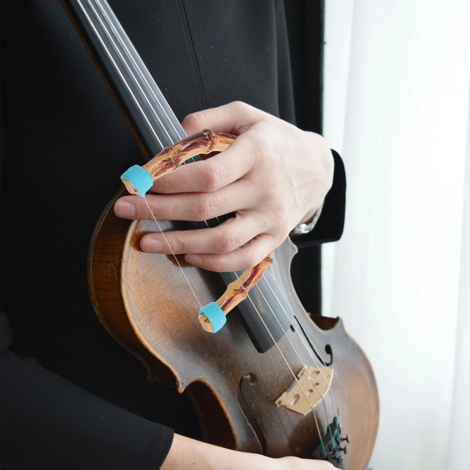 Guzheng Pipa Finger Stretcher Bamboo Finger Training Tool For String Instrument Practice Enhances Grip Strength Dexterity Smooth