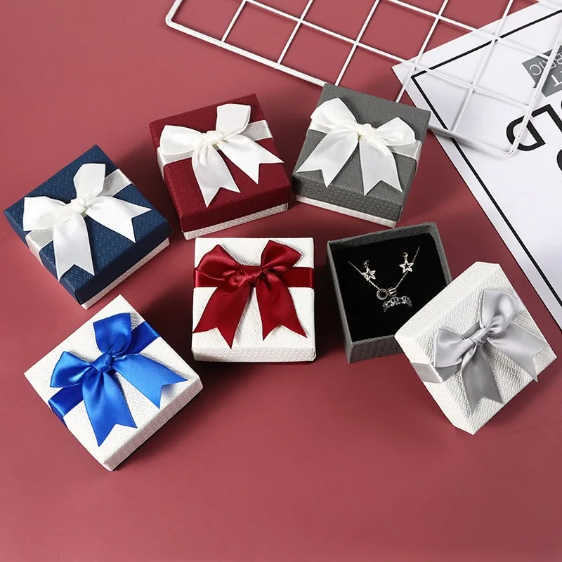 Bride Necklace Pendant Box Wholesale Quality Wedding Jewelry Bow Gift Case Large Earrings Storage Box