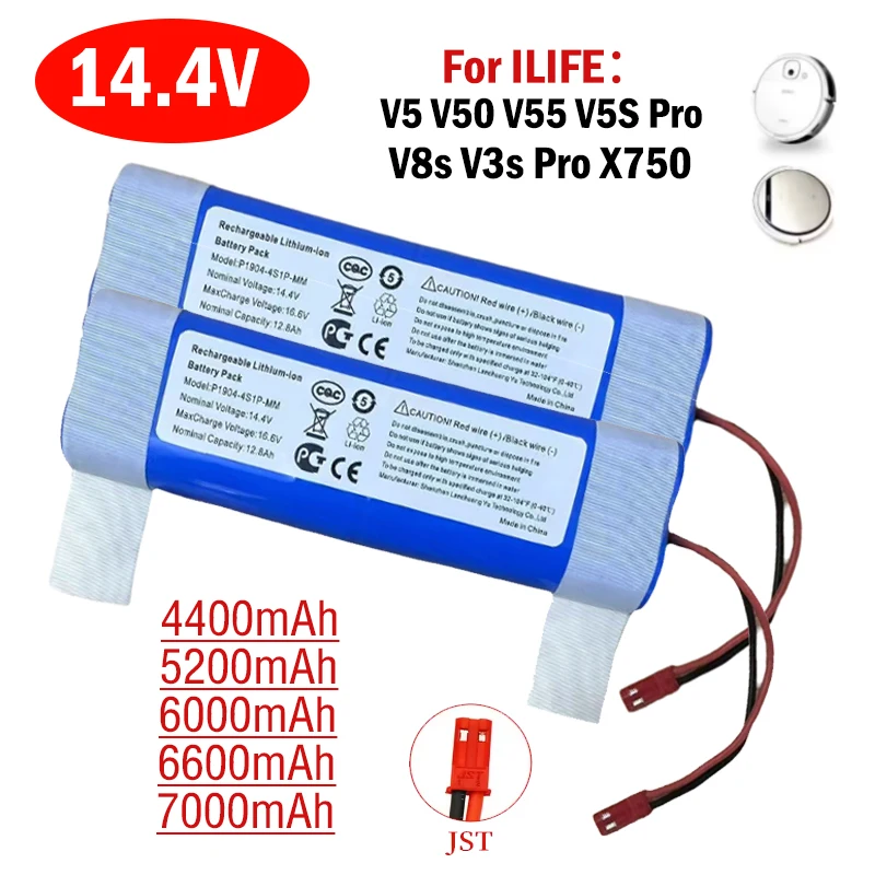 

New 14.4V 7000mAh 18650 Lithium Battery Pack for ILIFE V3s Pro V50 V5s Pro V8s X750 Robot Vacuum Cleaner Battery Accessories