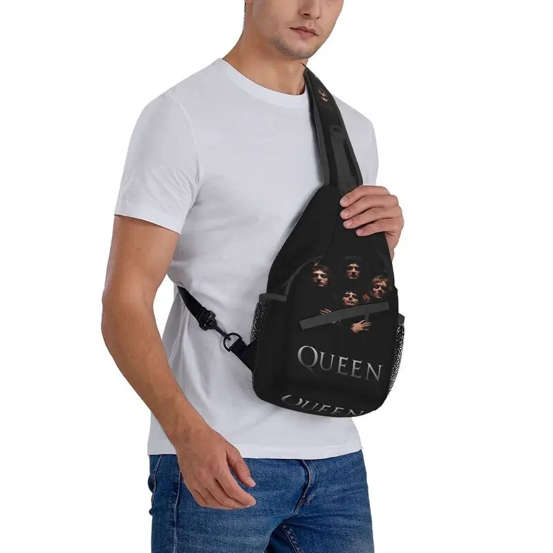 Sac à dos à bandoulière Freddie Mercury Queen Band pour hommes, sac de poitrine personnalisé initié pour le cyclisme, sac à dos de camping