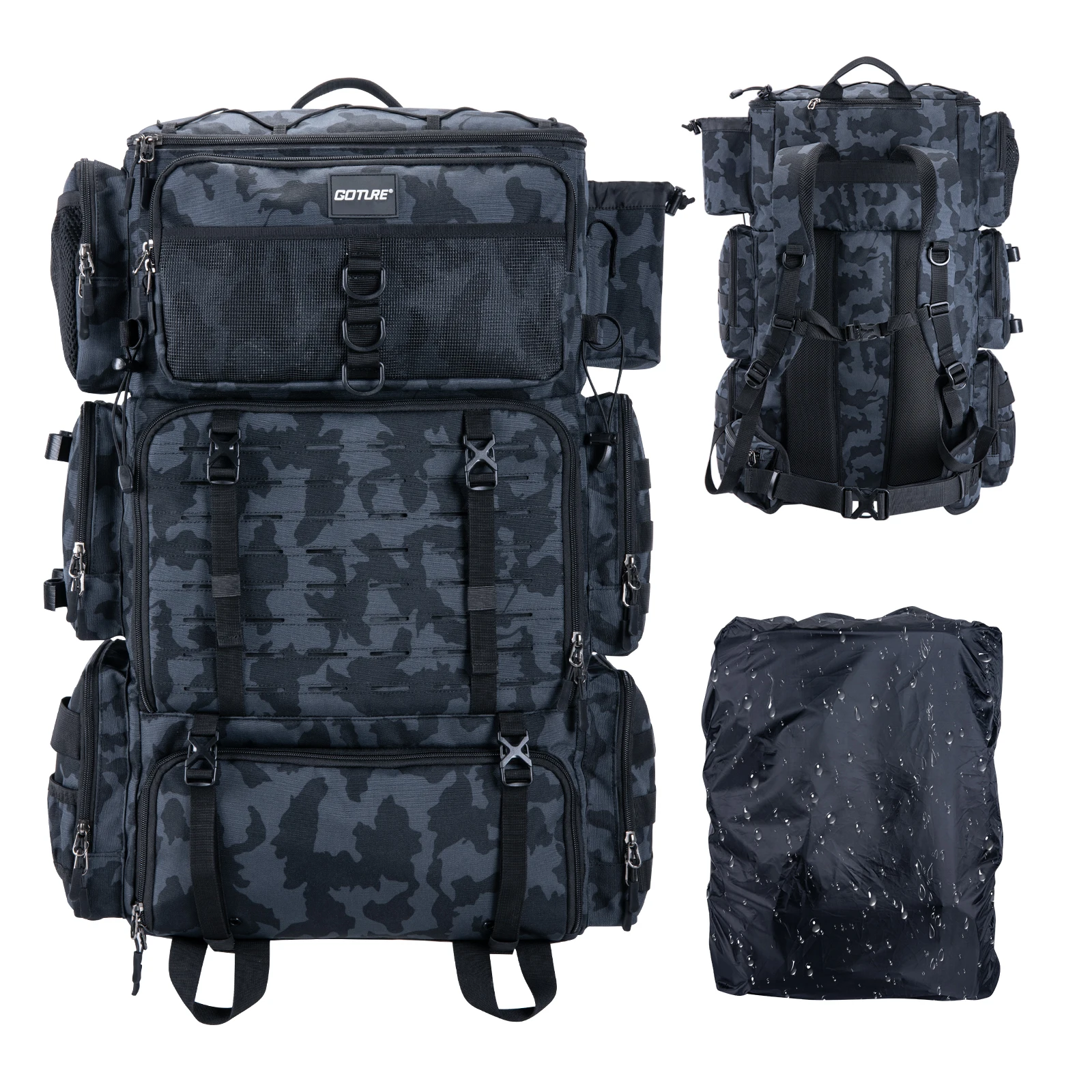 

Сумка для снастей GOTURE, дождевик, уличная сумка, 72 л, большая вместимость, несколько карманов для хранения, дизайн на молнии, сумка для переноски удочки