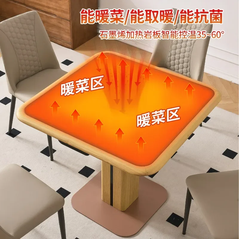

Графеновый нагревательный обеденный стол, бревенчатый ветер, квадратный стол из массива дерева, каменная плита, теплоизоляция, отопление, теплоизоляция, отопление