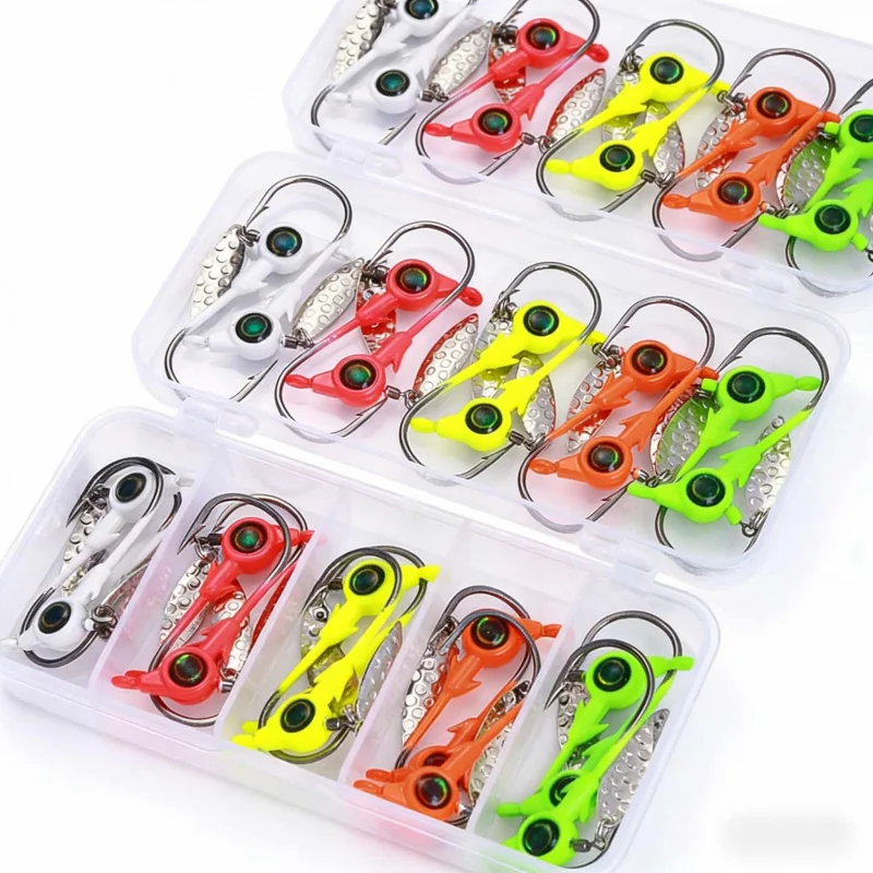 

Набор рыболовных приманок: 25 шт. разноцветных джиг-головок с крупными глазками и блестками, мягкие приманки из высокоуглеродистой стали, аксессуары для рыбалки